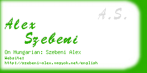 alex szebeni business card